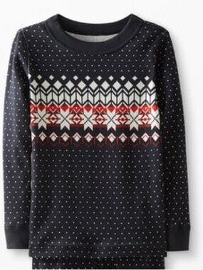 Hanna Andersson Black Heritage Fairisle Pajama Top. Size 10